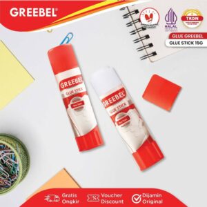 GREEBEL Glue Stick 15G 1 PCS / Lem Perekat Kertas Stik tdk beracun utk anak sekolah atk