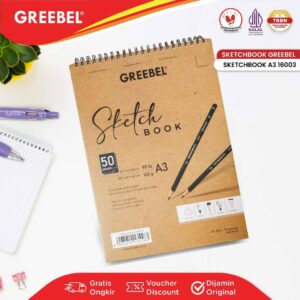 GREEBEL Buku Gambar Sketch Book A3 50 Lembar (16003) Buku Sketsa Drawing Book