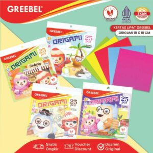 GREEBEL Origami Kertas Lipat / Paper Craft 5 Warna isi 25 Lembar (18X18CM)