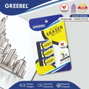 GREEBEL Eraser Penghapus Hapusan Stip GBB-140930 (Blister 3PCS/SET) / Penghapus Pensil Alat Tulis Sekolah