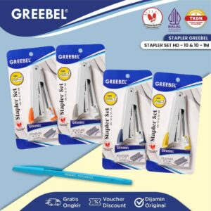GREEBEL Stapler Stepler Jepretan (STAPLER SET HD-10 & 10-1M) / Staples Anak Lucu