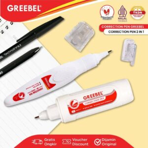 GREEBEL Correction Pen Cair Tip Ex / 2 IN 1 (2PCS / SET) Stipo Tip-Ex