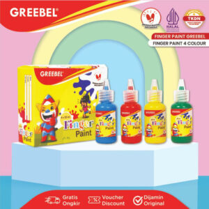 GREEBEL Finger Paint 4 Warna / Cat Air / Edukasi Dan Kreativitas Anak / Washable