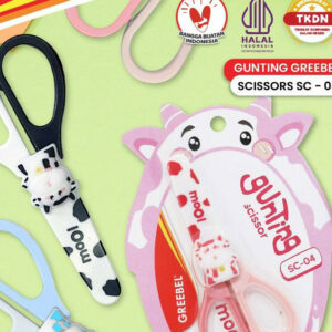 GREEBEL Gunting Scissor Karakter Lucu (SC-04) / Gunting Sekolah Mini Stainless Anti Karat Nyaman Digunakan