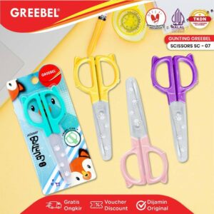 GREEBEL Gunting Scissor Karakter Lucu (SC-07) / Gunting Mini Stainless Anti Karat Nyaman Digunakan