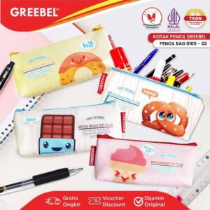 GREEBEL Kotak Pensil Lucu / Tempat Pensil (0105-02) / Pencil Case / Pensil Bag Anak Sekolah
