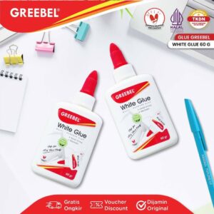 GREEBEL Lem Kertas White Glue 60 Gram (60G / PCS) / Lem Kertas / Lem Putih / Lem Cair