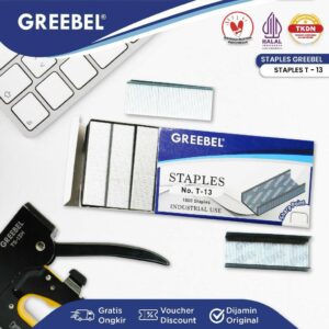 GREEBEL Isi Staples 1000 Staples (T-13) / Isi Stapler / Isi Jepretan / Refill Stapler ATK Office