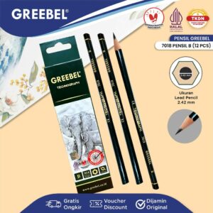 GREEBEL Pensil kayu B 7018 (12PCS/SET) / / Pensil Tulis Ujian Sekolah Pensil Gambar