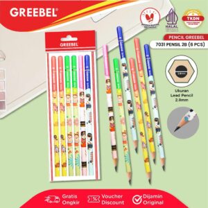 GREEBEL Pensil Tulis 2B 7031 Culture (6PCS/SET) Pensil Kayu Ujian / Pencil Grafit Graphite / Pensil Gambar
