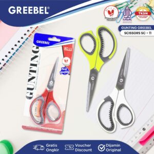 GREEBEL Gunting Scissor Karakter Lucu (SC-11) / Gunting Sekolah Mini Stainless Anti Karat Nyaman Digunakan
