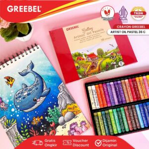 GREEBEL Crayon Krayon ARTIST 36 Warna / ARTIST Oil Pastel 36 (AOP36) Mewarnai Professional Crayon Set