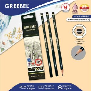 GREEBEL Pensil kayu 5B 7018 (12PCS/SET) Pensil Tulis Ujian Sekolah Pensil Gambar