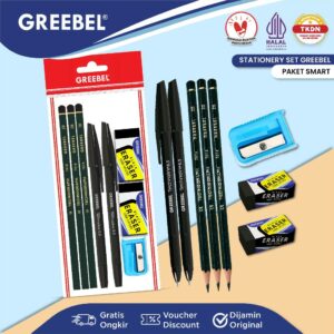 GREEBEL Pulpen Pensil Set (PAKET SMART) / Stationery Set Paket Alat Tulis