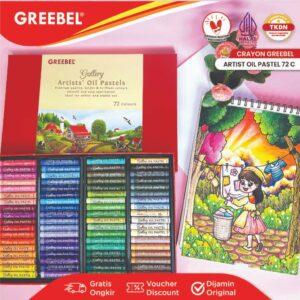 GREEBEL Crayon Krayon ARTIST 72 Warna / ARTIST Oil Pastel 72 (AOP72) Mewarnai Professional Crayon Set