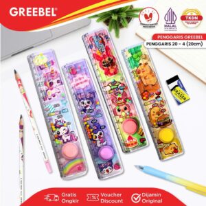 GREEBEL Penggaris Karakter Mini Games 20cm / Ruler Mini Games (20-4) / Penggaris Lucu Sekolah