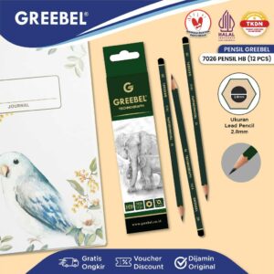 GREEBEL Pensil Pencil Kayu HB (7026 12PCS/SET) Hexagonal / Pensil Gambar Pensil Tulis Ujian Sekolah
