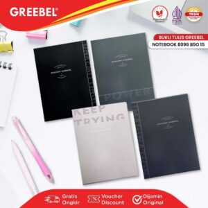 GREEBEL Notebook Buku Diary Aesthetic / Notebook 8096 B50 15 / Buku Note Binder 96 Halaman / Buku Tulis Lucu Pastel