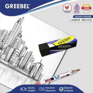 GREEBEL Eraser Stip Hapusan EB-30M (1 PCS) Penghapus Pensil / Alat Tulis Sekolah