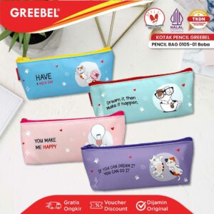 GREEBEL Kotak Pensil Lucu / Tempat Pensil (0105-01 Boba) / Pencil Case / Pensil Bag Anak Sekolah