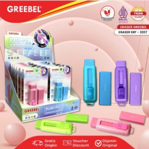 GREEBEL Eraser Mechanical Refill / Hapusan Mekanik Blister Anak Anak (ERF-3207 PCS) / Penghapus Anak Sekolah Lucu