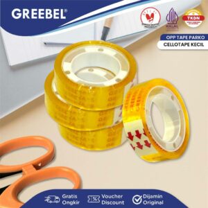 GREEBEL Cellotape Core Plastik 12 MM X 12 M (1 PCS) / Selotip Bening Praktis / Selotip Kecil
