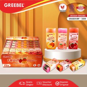 GREEBEL Eraser Hapusan Motif Buah / Penghapus Pensil Lucu Stip ERF-3209 (1PCS)