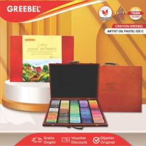 GREEBEL Crayon Krayon ARTIST 120 Warna / ARTIST Oil Pastel 120 (AOP120) Mewarnai Professional Crayon Set
