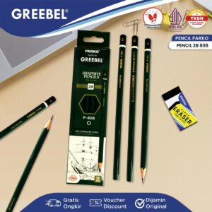 PARKO Pensil Kayu 2B P808 (12PCS/SET) / Pensil Tulis Ujian Sekolah Pensil Gambar