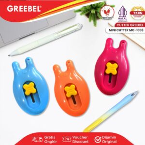 GREEBEL Mini Cutter MC-1003 (1PCS) / Kater Lucu / Cuter karakter / Kater Untuk Anak Sekolah
