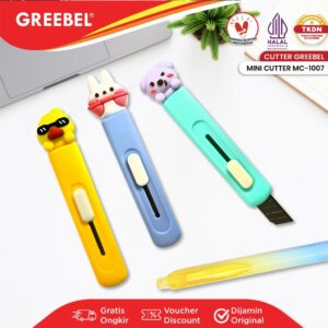 GREEBEL Mini Cutter MC-1007 (1PCS) / Kater Lucu / Cuter karakter / Kater Untuk Anak Sekolah