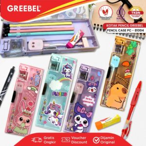GREEBEL Kotak Pensil Magnet Multifungsi Lampu Belajar Meja Kecil / Tempat Pensil Serutan Lucu (81004) / Pencil Case Pensil Bag Anak