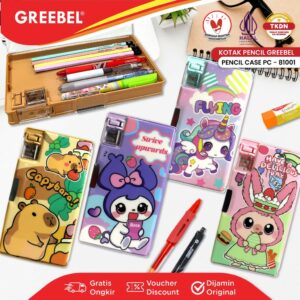GREEBEL Kotak Pensil Magnet Multifungsi Serutan / Tempat Pensil Serutan Lucu (81001) / Pencil Case / Pensil Bag Anak Sekolah