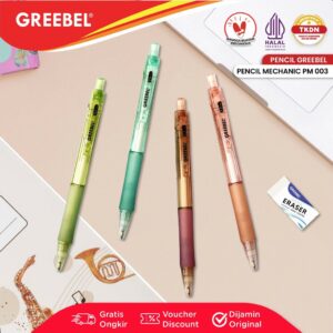 GREEBEL Pensil Mekanik PM-003 Dinoday (1PCS) / Mechanical Pencil Penghapus / Propelling Pencil Mechanic