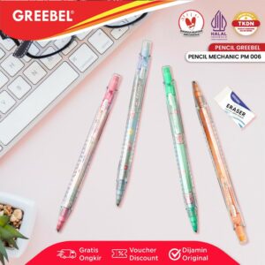 GREEBEL Pensil Mekanik PM-006 Cute Mouse (1PCS) / Mechanical Pencil Penghapus / Propelling Pencil Mechanic