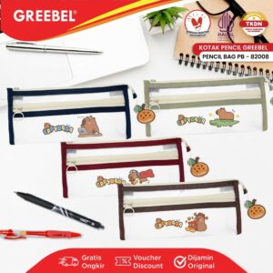 GREEBEL Tempat Pensil Zipper Capybara / Kotak Pensil ( PB 82008) / Pencil Case / Zipper Bag