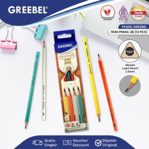 GREEBEL Pensil kayu 2B 7046 Heritage Pencil (12PCS/SET) / Pensil Tulis Heritage Graphite Ujian sekolah Pensil Gambar
