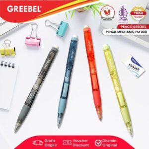 GREEBEL Pensil Mekanik PM-008 Click (1PCS) / Mechanical Pencil Penghapus / Propelling Pencil Mechanic
