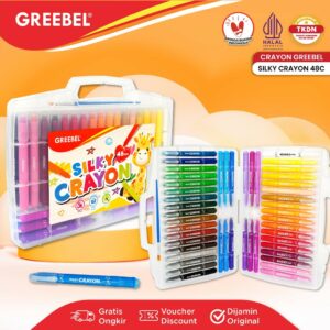 GREEBEL Silky Crayon Krayon 48 Warna / Silky Crayon 48 Set Colours / Crayon Halus Mewarnai