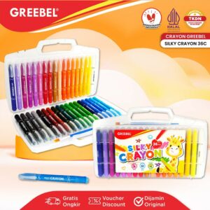 GREEBEL Silky Crayon Krayon 36 Warna / Silky Crayon 36 Set Colours / Crayon Halus Mewarnai