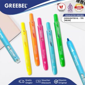 GREEBEL Highlighter Penanda HL-705 Neon Stabilo ( 1 PCS ) Spidol Greebel