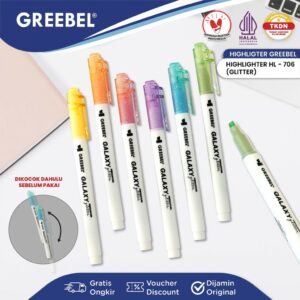 GREEBEL Highlighter Penanda HL-706 Galaxy ( 1 PCS ) Stabilo Spidol Warna Warni Greebel